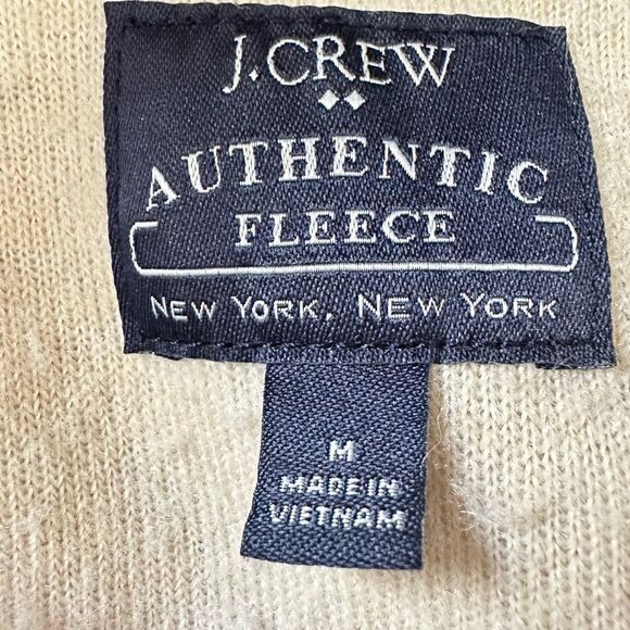 J. Crew Fleece Sherpa Cream Neutral Nordic Pullon Fisherman Granola Girl Sweater - Picture 2 of 8